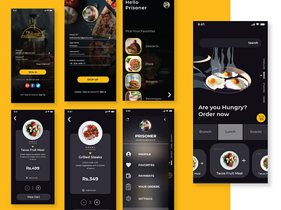 Foodie The Food App 01 app branding design food delivery app icon typography ui ux