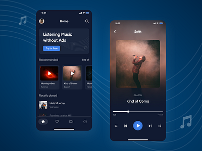 Music Player App 🎵 design graphic design home mobile mohamed tharik music music player simple work ui