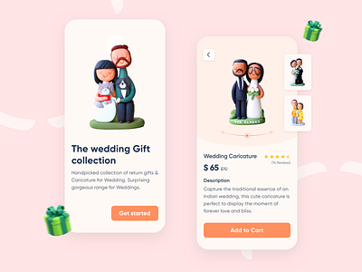 The Wedding Gift Collection 💖 3d design gift graphic design illustration mobile mobile app mohamed tharik simple work sketch ui wedding wedding gift