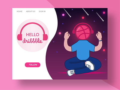 HELLO DRIBBBLE aboutus dribble headphone hello home music boy music boy new shot planets sign in stars