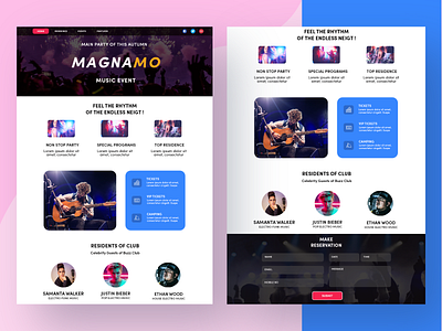 MUSIC EVENT__WEB DESIGN events features home magnamo mohamed tharik music event reservation residence simple work submit