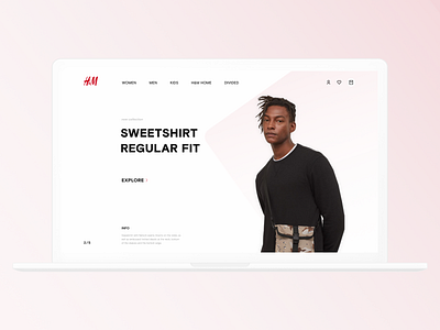 H&M - Main page redesign concept clean concept creative design e shop ecommerce fashion minimal pink red redesign redesign concept ui ux uxui web