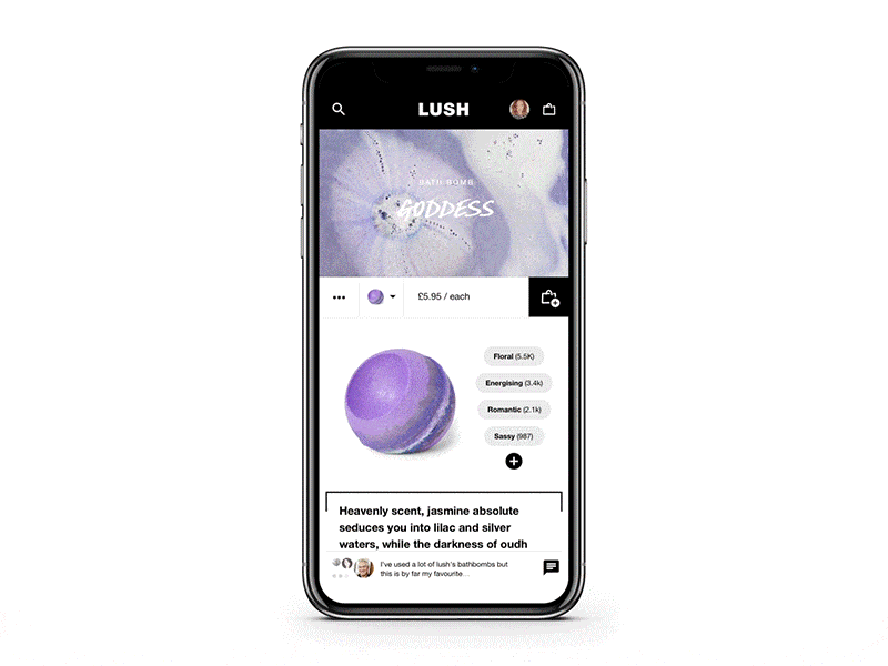 LUSH Product Page Concept concept ecommerce lush mobile product ui ux