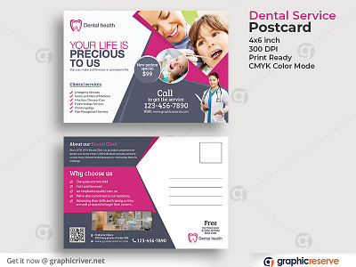 Dental Service Postcard child clinical corporate dental care dental floss dentist doctor fillings health healthcare hospital implants injection insurance life medical mouth nurse palate patient