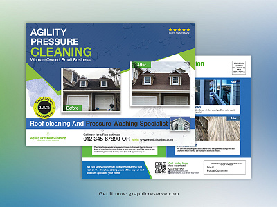 Roof cleaning service EDDM postcard templates