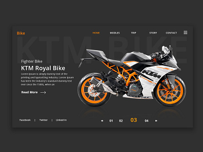 KTM Royal Bike website design