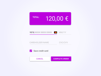 Daily UI #002 Credit Card Checkout checkout creditcard dailyui form payment