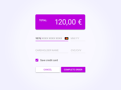 Daily UI  #002 Credit Card Checkout