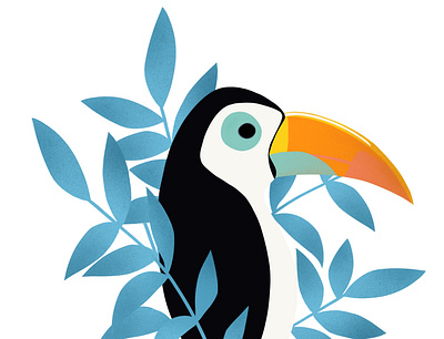 Tropical toucan animal art bird character design designer illustration illustration art illustrations illustrator logo minimal procreate procreate app procreate art profile toucan tropic tropical vector