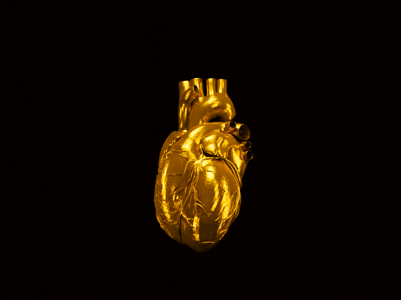 Golden Heart beating gif golden heart