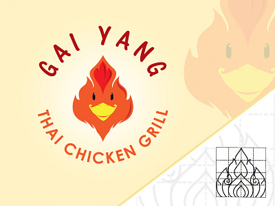 Gai Yang Logo chicken gai yang logo logo design suke suketoejoeh thai thai art pattern thailand