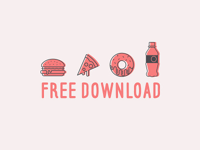 Food Icon | Free Download burger coke donut flat food free icon icons pizza vector