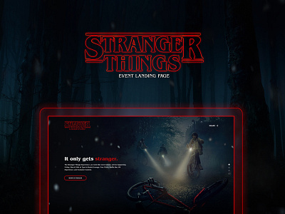 Stranger Things | Event Landing Page landing page milano stranger things ui ux
