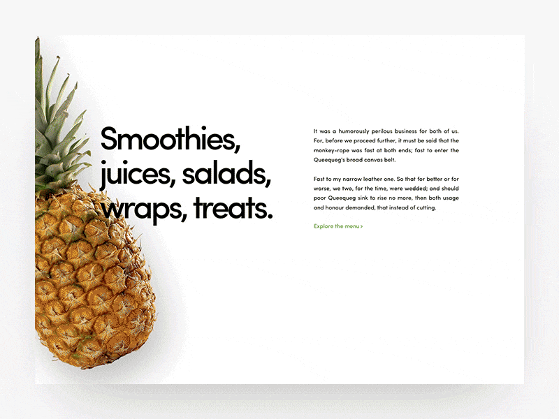 The Fuel Juice Bar — Project atmosphere restaurant website