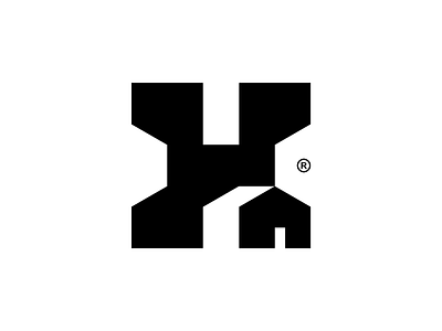 H HOUSE bold clever lettermark logo logo design logogram logomark logotype minimalist monogram negative space