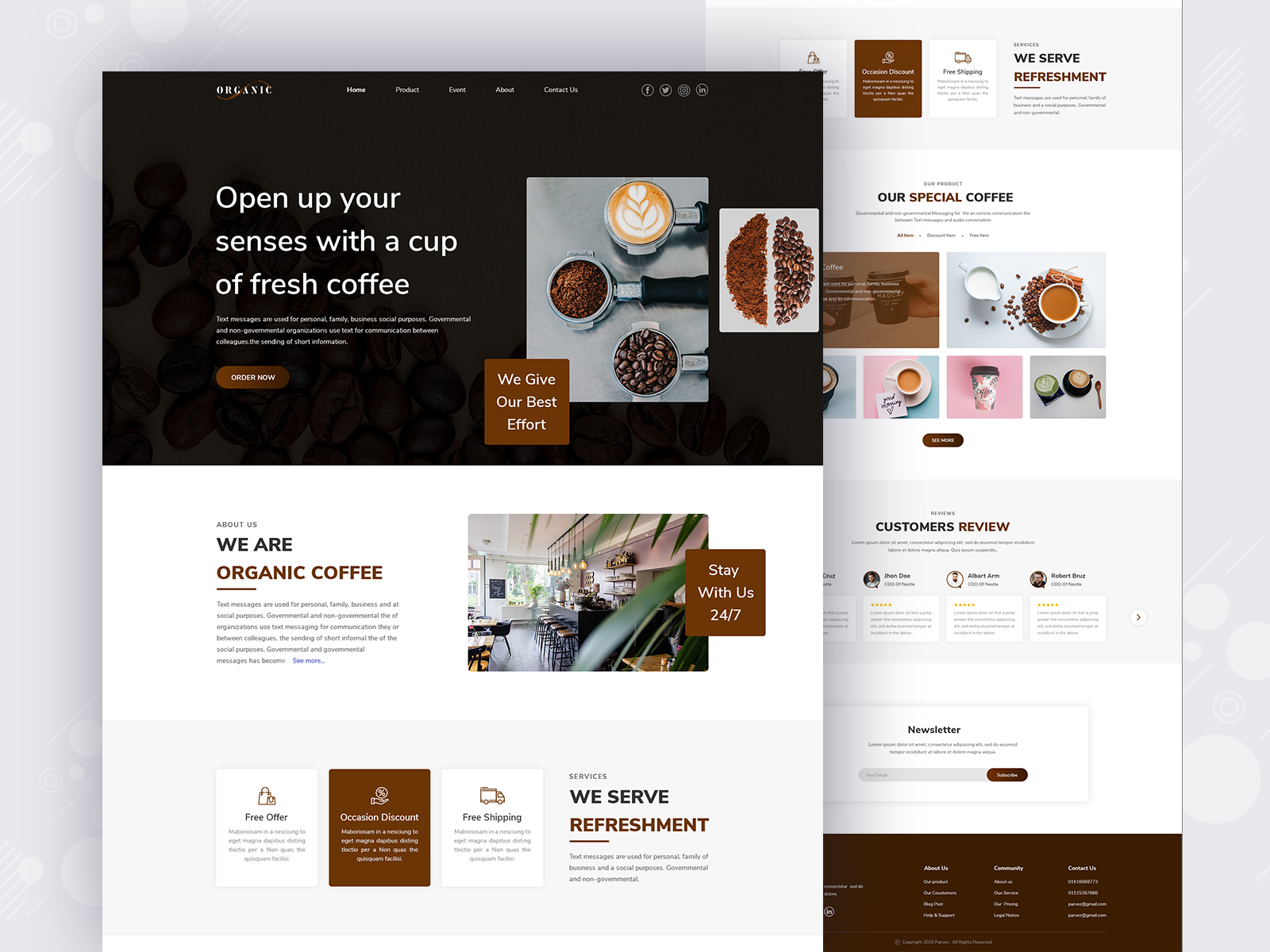 Coffee House Landing Page Concept by Parvez Mosharrof on Dribbble