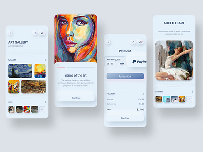 ART Gallery mobile design branding colorful creative design design illustration typography ui ux