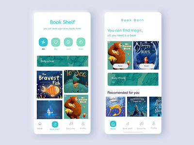 Story Books App Design for Kids app colorful creative design design illustration ui ux
