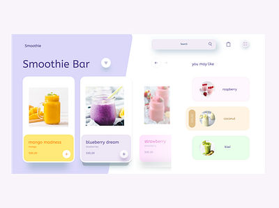 web Design for Smoothie bar branding colorful creative design design illustration typography web