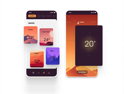 weather app design app colorful creative design design illustration ui