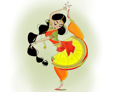 Traditional Kathak Dancer colorful creative design design digital digital illustration digital painting illustration