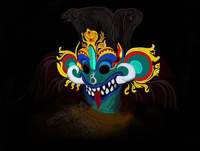 Traditional Raksha mask creative design design digital art digital illustration digital painting illustration