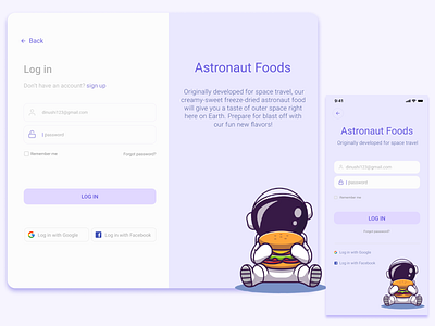 Astronaut Foods :)  web & mobile responsive design