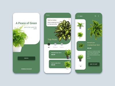 Indoor Plant App Design (Redesign) app colorful creative design design illustration ui