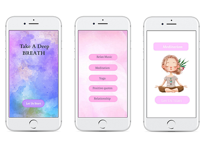 Meditation mobile app app design illustration ui