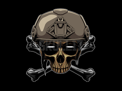 SKULL SOLDIER army art artwork bone design illustration illustrator logo military rifle skull soldier tactical vector
