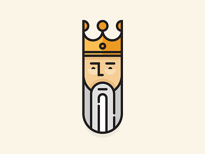 Lill' King beard clean crown friendly gold illustration king lines