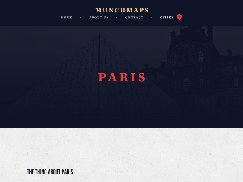 Munch-Maps City List Animation animation city header hero maps marrakech munch maps navigation paris ui web design website