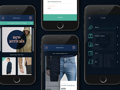 Mobile UI Kit app cards clean clothing fashion icons kit mobile sketch ui