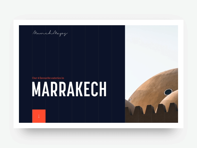 MunchMaps Intro animation grid intro loading marrakech restaurant ui ux webdesign website