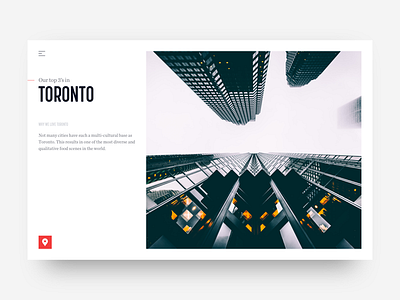 MunchMaps - City Page city clean landing page photography top 3 toronto ui ux