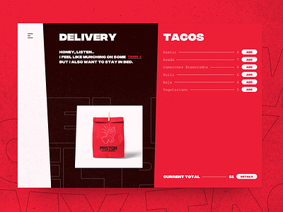 El Pastor - Delivery bold. animation branding delivery el pastor hero interaction taco take out typography ui ux website