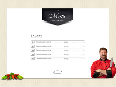 Restaurant web layout