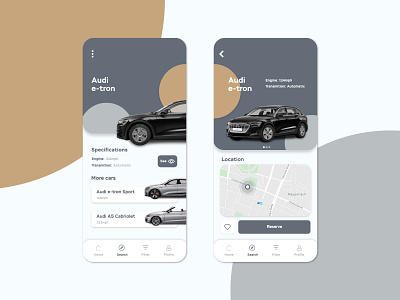 Rent-a-car app design illustrator interface ui ux xd