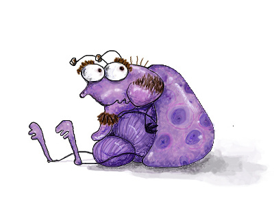 Creep bug creature creep cute digital painting doodle drawing illustration monster old man purple sketch