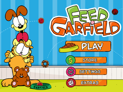 Feed Garfield android artboard cat design digital game garfield ios main menu oddie puzzle vector