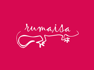 rumaiisa brand handwriting identity illustrator lizard logo design pink rumaisa salamander script