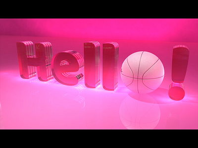 Hello Dribbble! 3d debut design dribble first hello invitation maya shot thankyou