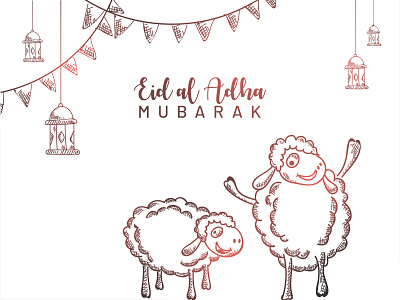 Eid Al Adha art bakrid character design drawing dribble eid al adha hanging illustration lamp sheep skecthing sketch vector