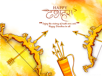 Hppy Dussehra abstract arrow colorful culture design dussehra handrawn happy illustration indian festival king ravan lord ram over evil sketch vector victory of truth