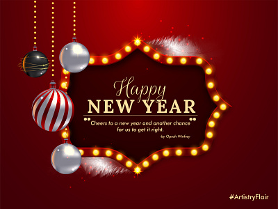 New Year 2020 2020 abstract animation artistryflair balls beautiful celebration colorful design dribble elegant happy illustration lighting new new year red shiny vector year