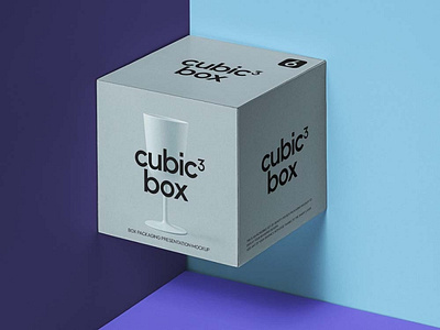 Free Cubic Box Packaging Mockup