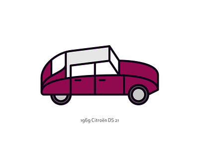 1969 Citroën DS 21 andrea gallo behance car citroen creative flat icon roosterization vintage car