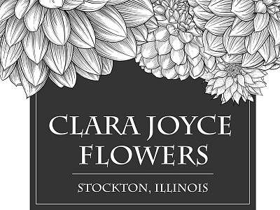 Clara Joyce Logo2 botanical branding dahlias illustration ipad logo pen ink procreate