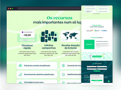 Interface design for Landing Page Donation Platform