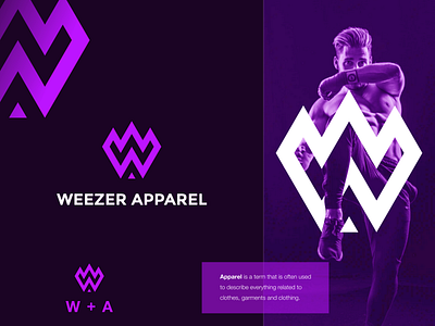 WEEZER APPAREL logo design awesome inspirations apparel apparel design apparel logo art awesome brandidentity branding design forsale gym logo initial initials inspirations letter lettering lettermark letterpress letters logo wa